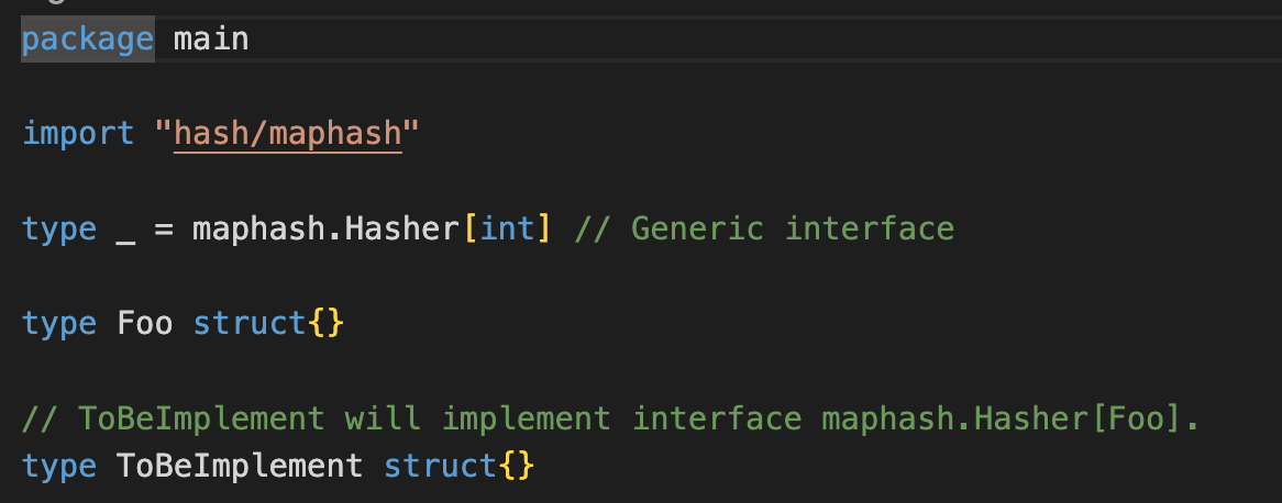 Before &ldquo;Implement interface&rdquo;
